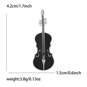 Tableau des dimensions détaillant la taille et le poids de la broche violon en émail