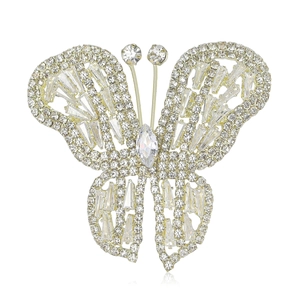 Lussuosa Spilla a Farfalla per Donna Scintillante Strass Intarsiato Accessorio per Abito alla Moda Elegante Gioiello a Forma di Animale