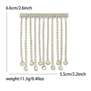 Spilla dorata con nappe e cristalli AB scintillanti per accessori moda da giacca