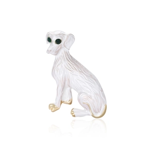 Elegante Spilla a Forma di Cucciolo di Cane in Lega Smaltata da Donna Spilla da Bavero Animale Strass per Completo Cappotto Gioielli