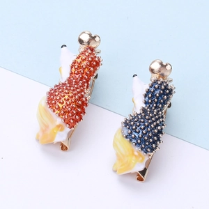 Broche Hérisson en Émail Mignon pour Femmes Épinglette d'Animal en Alliage Avec Détail de Cœur Strass Bijoux de Mode Vintage