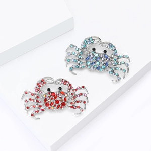 Vintage Legierung Strass Krabbe Brosche Für Damen Herren Tier Form Kristall Revers Anstecknadel Mode Schmuck Zubehör Für Bankett Party