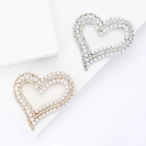 Eleganter Herz Brosche Für Damen Legierung Kunstperle Strass Geschichtet Hohl Brosche Pin Süß Mode Schmuck Zubehör