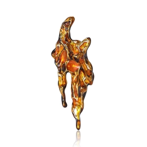 Artistic Volcanic Lava Alloy Drip Oil Brooch Abstract Fluid Molten Shape Enamel Breastpin Unisex Creative Clothing Accessory