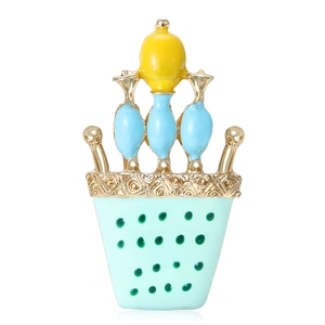Broche Créative en Email Gâteau Plante en Pot Alliage Goutte d'Huile Epingle à Pois Mode Nourriture Série Bijoux pour Femmes Hommes Décoration de Fête