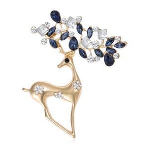 Spilla Renna in Lega di Moda con Strass per Donna Elegante Spilla Cervo Animale per Festa Matrimonio Banchetto Gioiello Quotidiano