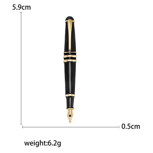 Kreative schwarz-goldene Füllfederhalter-Brosche aus Legierung für modische Accessoires