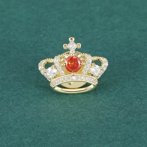 Luxury Korean Crown Brooch Pins For Women Copper Zircon Micro Inlaid Cross Design Gold Silver Rhinestone Suit Accessories