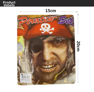 Detailed packaging view of Pirate Cosplay Set with eye patch and bandana accessories