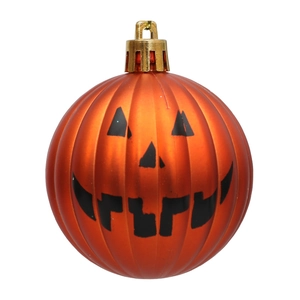 6cm Halloween pumpkin hanging ball ornament with Jack-o'-lantern face for party decor