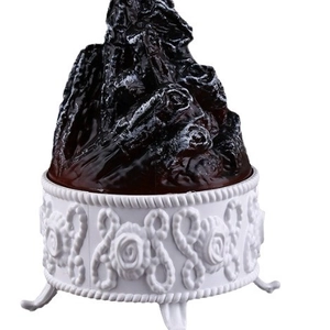 European style decorative LED fireplace lamp with ornate white rose relief base decor