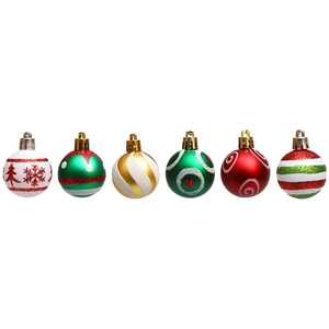 Set di 6 palline di Natale decorative con motivi colorati e finiture glitterate