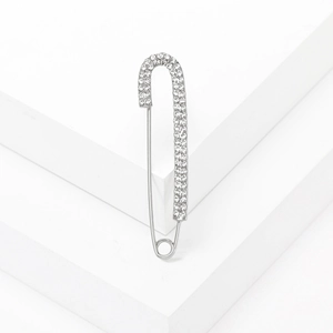 Spilla da balia in argento elegante con strass scintillanti per cardigan e giacche