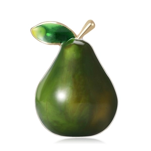 Simpatica Spilla In Lega A Forma Di Pera Da Donna In Goccia D'olio Verde Spilla Da Bavero Di Frutta Gioielli Decorativi