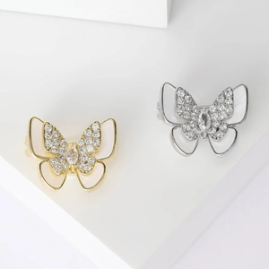 Eleganter Kupfer Schmetterling Brosche Mit Zirkonia Und Perlmutt Einlage Doppelschichtig Mode Brosche Für Damen Schmuck Geschenk