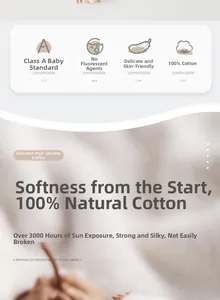 Détail montrant le matériau 100% coton naturel pour les vêtements de bébé et les normes de sécurité
