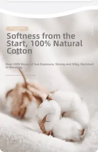 Détail des fibres de coton 100% naturel pour barboteuses de qualité bébé