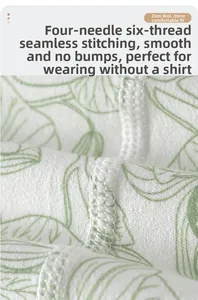 Macro detail of high-quality four-needle six-thread flat seam on soft baby fabric
