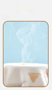 Detail showing high breathability with steam passing through soft cotton baby bodysuit