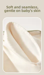 Detail of soft seamless stitching and ribbed texture on newborn cotton bodysuit