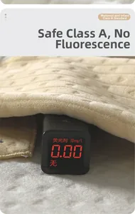 Close-up of quilted beige baby fabric undergoing a zero fluorescence safety test