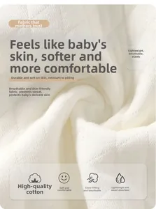 Detail of soft breathable honeycomb knit cotton fabric for newborn baby jumpsuits