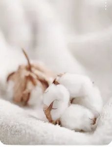 Macro d'une fibre de coton 100% naturel de haute qualité pour barboteuse de bébé