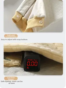 Detail of soft cream waffle fabric and rib trim with zero fluorescence safety test result