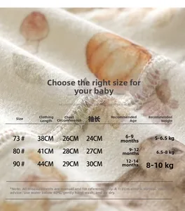 Größentabelle für Baby-Langarm-Body mit Blumenmuster, Maße für 6-14 Monate alte Babys