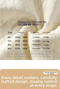 Detailed size chart for newborn thermal bodysuits with length, bust, and age parameters