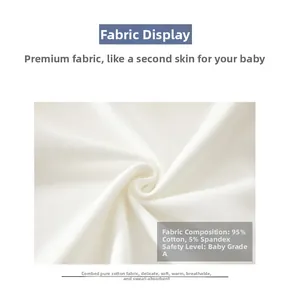 Close-up of soft white A-class cotton fabric texture with 95% cotton and 5% spandex