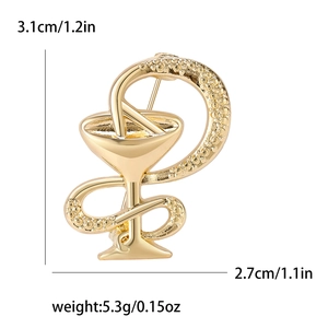 Goldene Schale der Hygieia Brosche mit Schlange und medizinischen Abmessungen