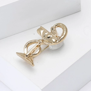 Vintage gold snake cup brooch in polished alloy for men and women's suits and coats