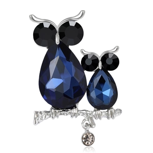 Spilla Gufo in Lega Vintage Mamma E Bambino Animale Strass Spilla Accessori per Vestiti Elegante Gioielli Regalo per Donna