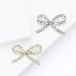 Mode Legierung Schleife Brosche Für Damen Funkelnd Strass Eingelegt Korsage Elegant Kleid Accessoire Anstecknadel Schmuck