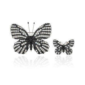 Creative Butterfly Insect Brooches For Women Alloy Rhinestone Animal Corsage Suit Fixing Pin Accessories