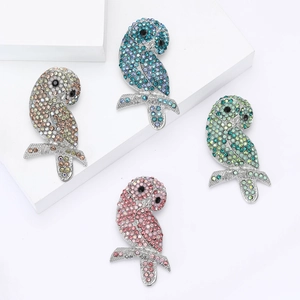 Lussuosa Spilla a Forma di Gufo in Lega con Strass Cristallo Intarsiato Spilla Animale per Donna Uomo Accessori Abbigliamento Gioielli da Festa