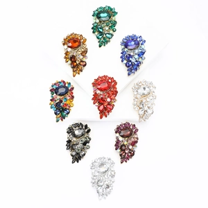 Luxus Legierung Strass Glas Brosche Für Damen Große Kristall Blume Cluster Pin Für Anzug Schal Hochzeit Party Schmuck Geschenk