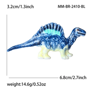 Cartoon Spinosaurus brooch with rhinestones and enamel for suits and scarves