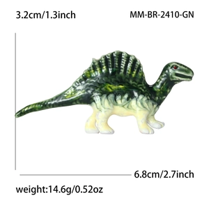 Cute green dinosaur lapel pin brooch with yellow patterns for suits and scarves
