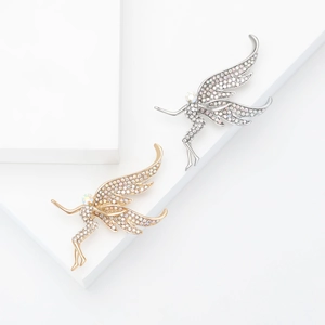Fashion Elegant Alloy Fairy Elf Brooch For Women Sparkling Rhinestone Angel Pin For Wedding Party Commute Jewelry Gift