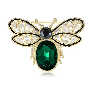 Broche Abeille en Cuivre de Luxe Avec Zirconia Épinglette Animale Étincelante pour Costumes Vestes Femmes Hommes Bijoux Décoratifs