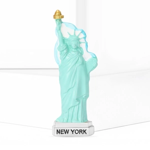 Figurine miniature de la Statue de la Liberté avec socle New York vert menthe et doré