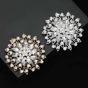 Legierung Strass Marquisa Blume Brosche Pin Für Damen Elegante Sonnenblume Kristall Brosche Für Schal Cardigan Schmuck