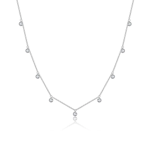 Collier ras du cou élégant en argent S925 avec neuf pendentifs en zircon étincelants