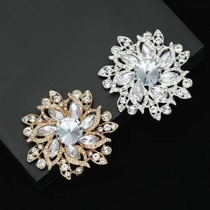 Broche Tournesol en Alliage de Cristal de Luxe Pour Femmes Or Argent Strass Fleur Corsage Bijoux de Mariage Cadeau