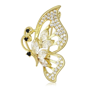 Eleganter Schmetterling Brosche Für Damen Exquisite Kupfer Zirkonia Hohl Anstecknadel Leichter Luxus Mode Schmuck Zubehör Für Hemd