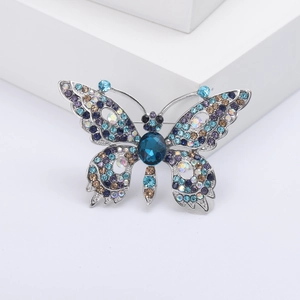 Eleganter Legierung Schmetterling Strass Brosche Pin Für Damen Mode Tier Stil Funkelnd Kristall Korsage Kleidung Zubehör Schmuck Geschenk