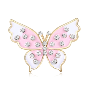 Élégante Broche Papillon en Alliage Émail Pour Femme Strass Insecte Corsage Épingle Pour Costume Manteau Bijoux de Mode