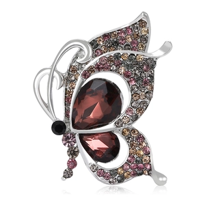 Elegant Alloy Butterfly Brooch Pin With Colorful Rhinestones Exquisite Inlaid Insect Breastpin Jewelry For Women Clothes Accessory
